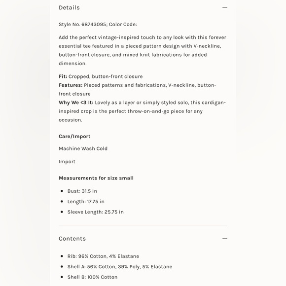 NWT Free People Pieces Of Me Brown Patchwork Crop Button Down Cardigan Top Large - Picture 7 of 8